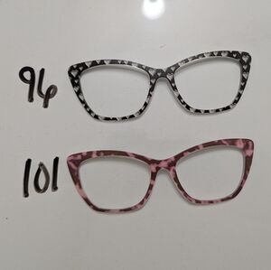 Stylish Heart Patterned Black and Pink Pair Eyewear Toppers For Wanda Eyeglasses